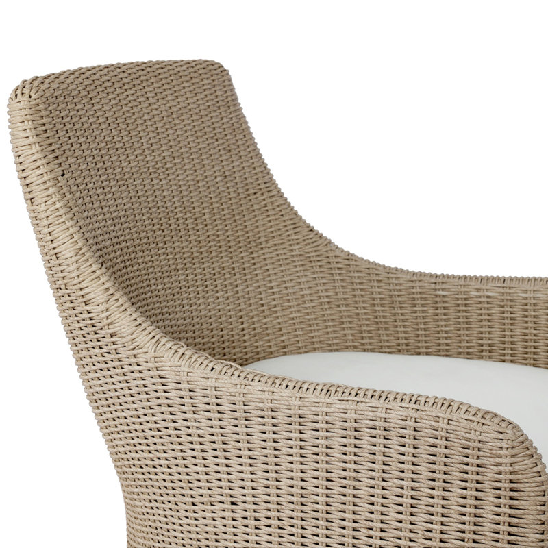 Blaire Outdoor Swivel Lounge Chair, Vintage White, Arashi Salt