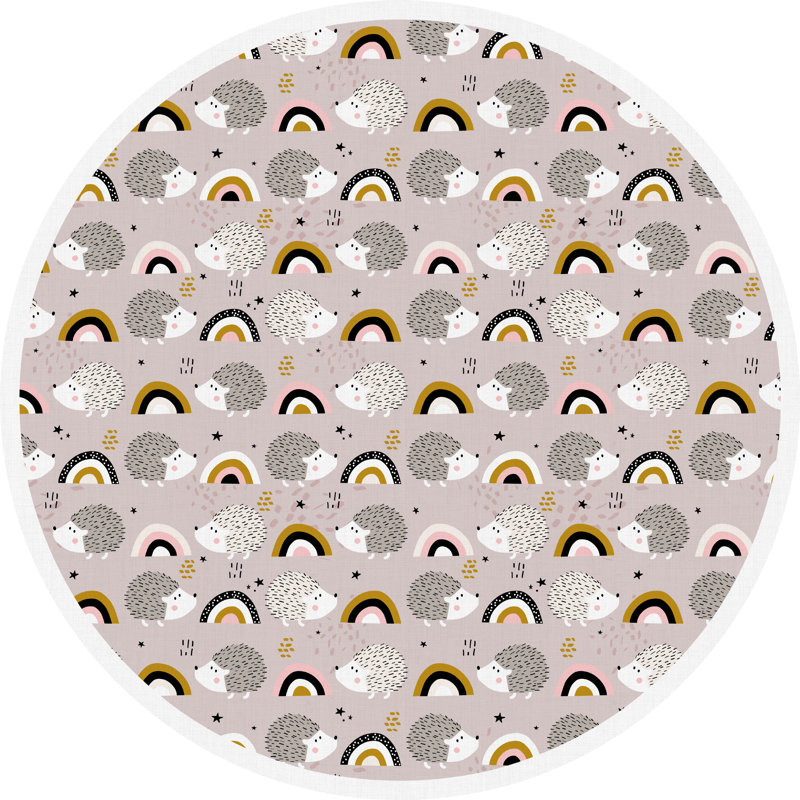 Alexanna Vinyl Machine Printed Area Rug, Round 120cm