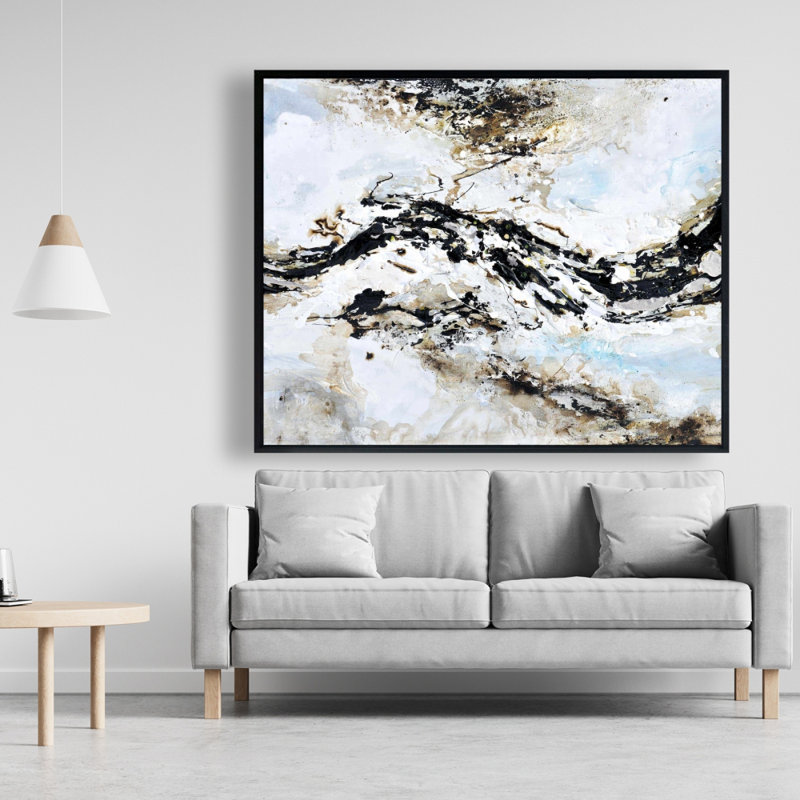 Abstract And Texturized Paint Splash Print On Canvas