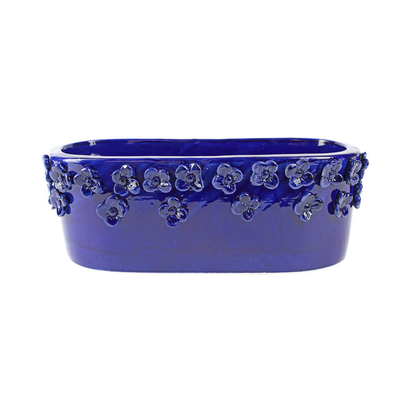 Jardinière ovale rustique, Bleu