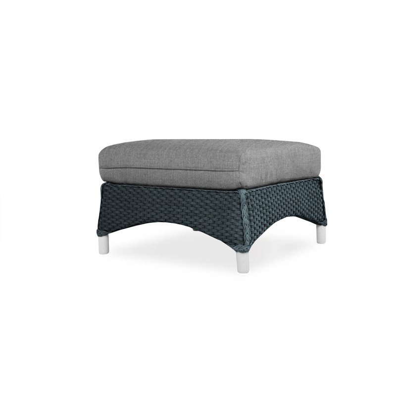 Mandalay Outdoor Ottoman, Remy Graphite, Hickory