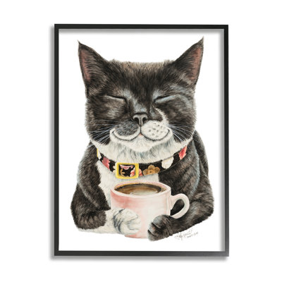 " Smiling Cat & Coffee Mug "