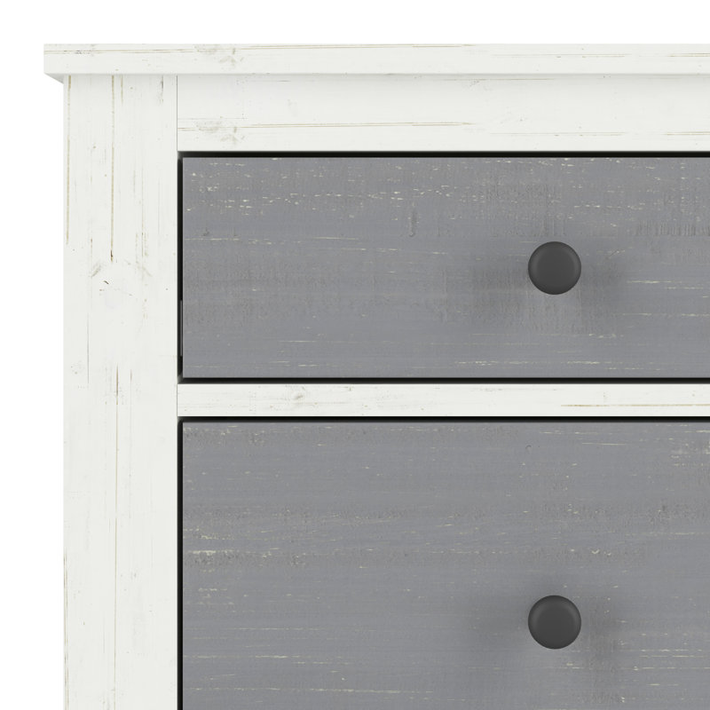 Ocean Grove 6 - Drawer Double Dresser, White/Gray