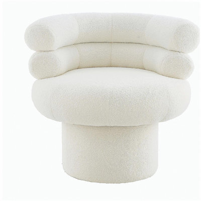 Chaise de coiffeuse pivotante 360 ° Chaise pivotante ronde Chaise de coiffeuse pour salon, chambre à coucher ou petit espace, blanc