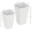 Pots de fleurs, ensemble de 2 pots de fleurs d'extérieur, avec trous de drainage, pot de plante durable et empilable, pour l'extérieur et l'intérieur-128986387