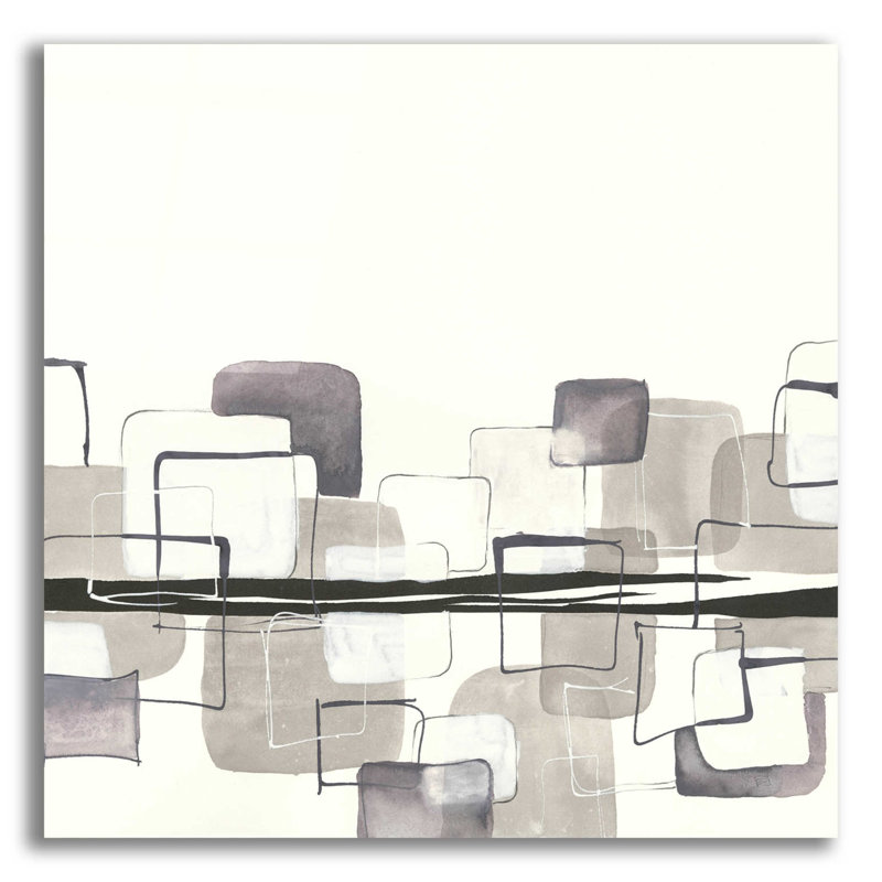 Placid Boxes I par Chris Paschke - Peinture sans cadre, H 12 po x l 12 po x P 0,13 po