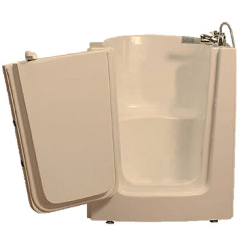 38'' x 33'' Air Fiberglass Bathtub with Faucet, Left, Beige