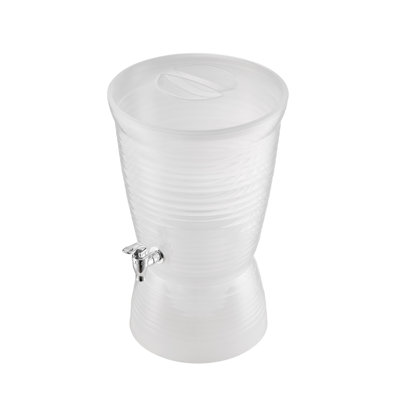 2.64 Gallon Plastic Beverage Dispenser with Spigot and Ice Chamber for Parties and Catering