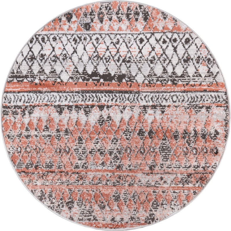 Geometric Indoor Rug, Round 3'3"