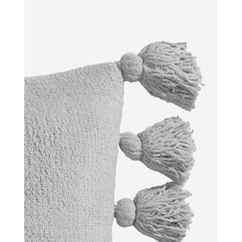 Pom Pom Square Pillow Cover & Insert, Cloud Gray