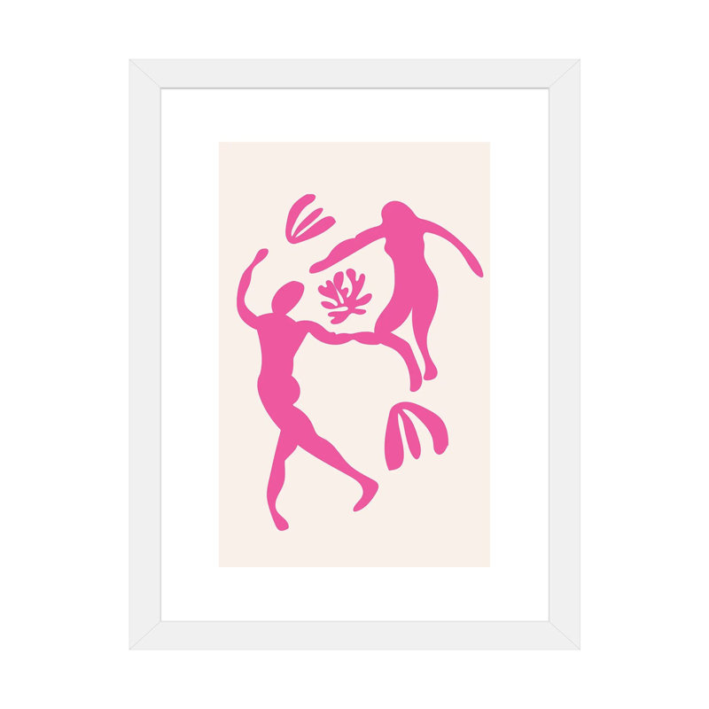 Dancing Dance-impression d’art graphique-impression, Papier encadré blanc, Blanc, H 32 po x l 24 po x P 1 po