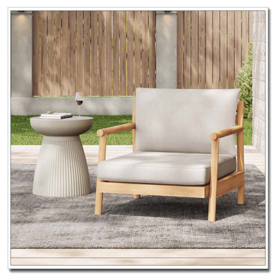 Fauteuil club de patio en bois d'acacia