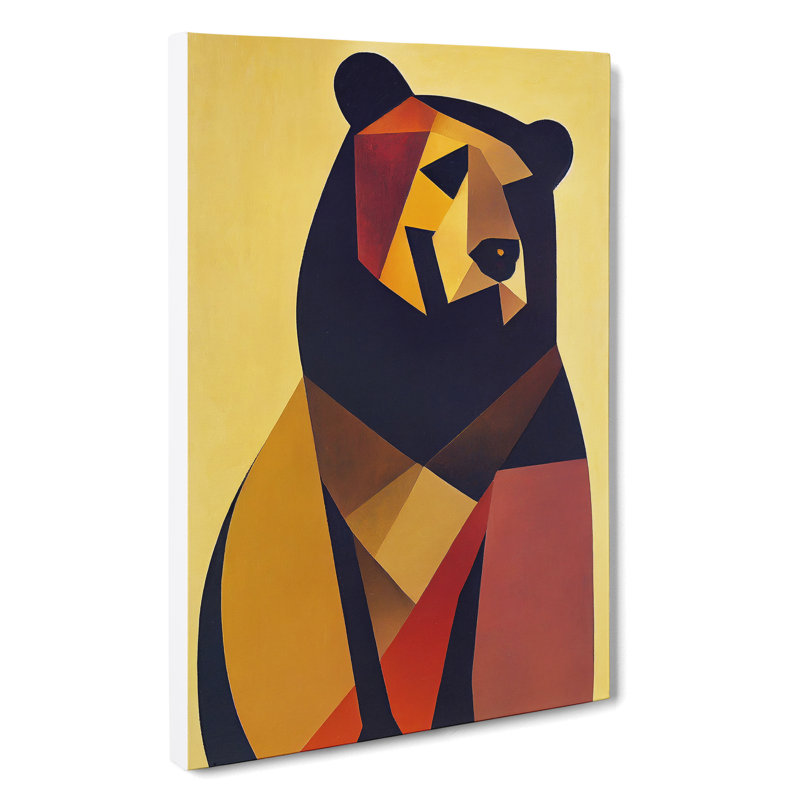 Lone Bear Abstract - Wrapped Canvas, 76cm H x 50cm W x 3cm D