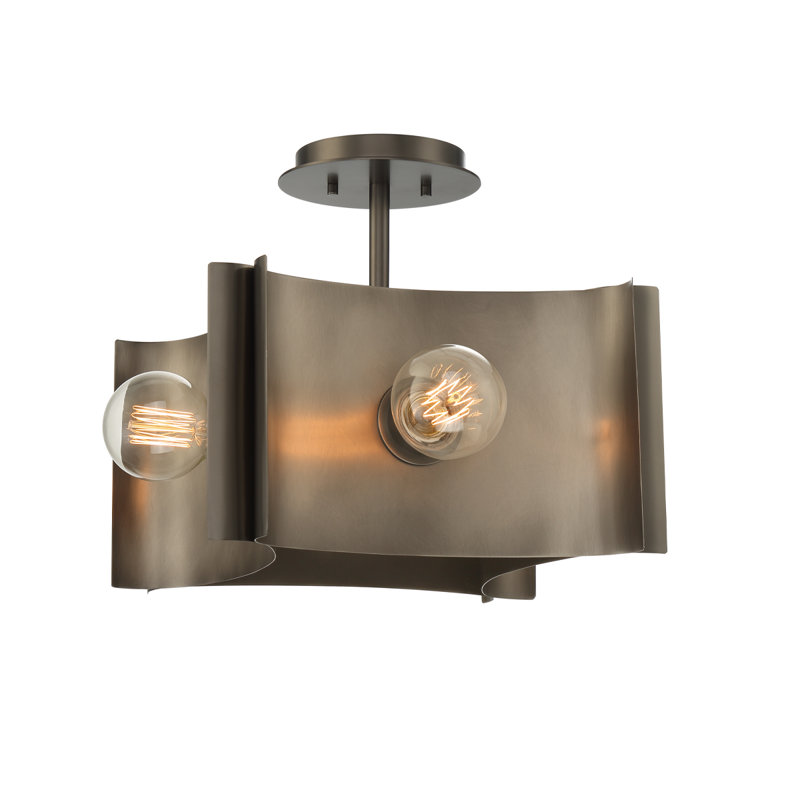 Metallo Semi Flush Mount, Vintage Nickel