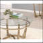 Table basse en verre transparent et finition champagne (table basse seulement)