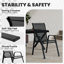 Outdoor Stackable Garden Patio Dining Armchairs with PVC-coated polyester Seat-125544592-121377056