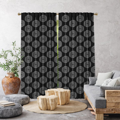 Spiral-Patterned Bohemian Single Panel Curtain