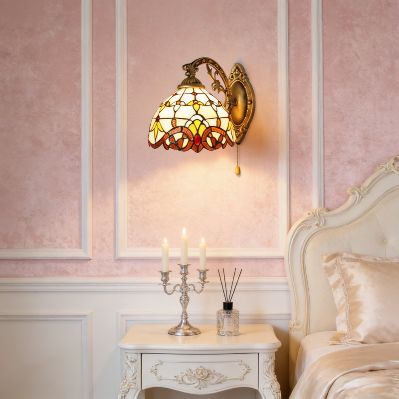 Applique murale en verre ambre Tiffany