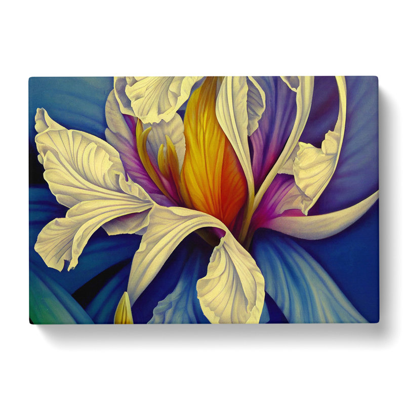 Beaming Modern Flower - Wrapped Canvas Print, 35cm H x 50cm W x 3cm D