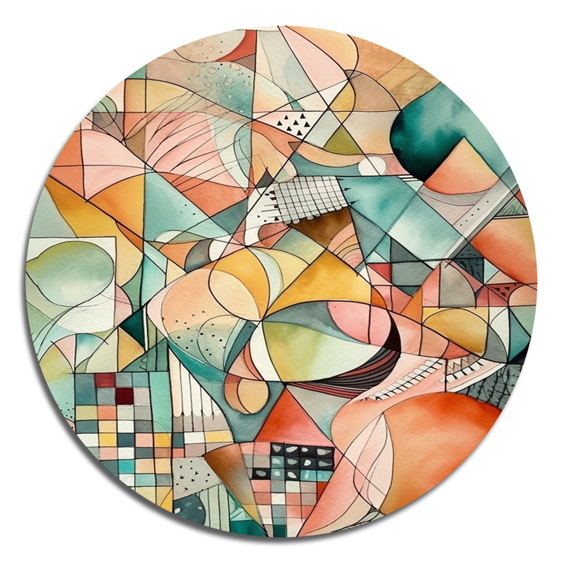 La géométrie de la couleur - décoration murale géométrique moderne en métal, H 29 po x l 29 po x P 1 po
