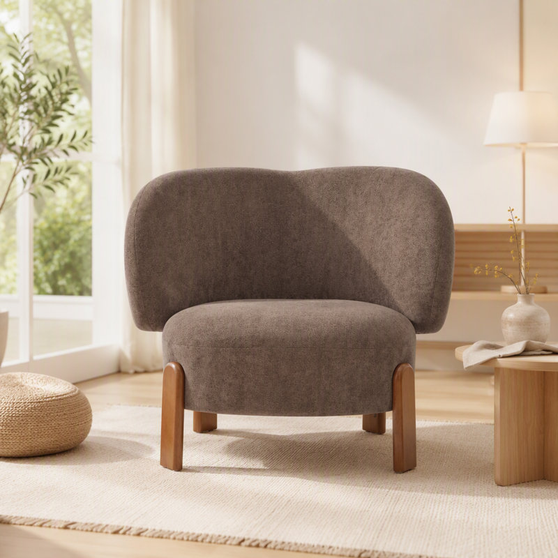 Fauteuil à oreilles Cozy, Dark Brown Polyester