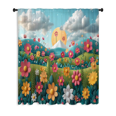 Illustration Digital Art Sheer Curtain Single Panel