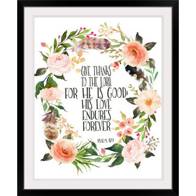 'Psalm 118:1 Wreath' by Tara Moss Textual Art