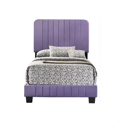 Lit simple contemporain en mauve éclatant