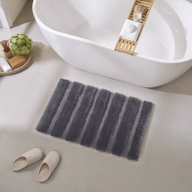 Tapis pour salle de bain gris perlé 1500g / m² 1500g / m², Gris, L 21 po x L 34 po