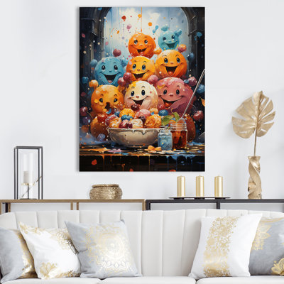 «Popart Playful Pancake Parade», reproduction d'art sur toile abstraite_105821