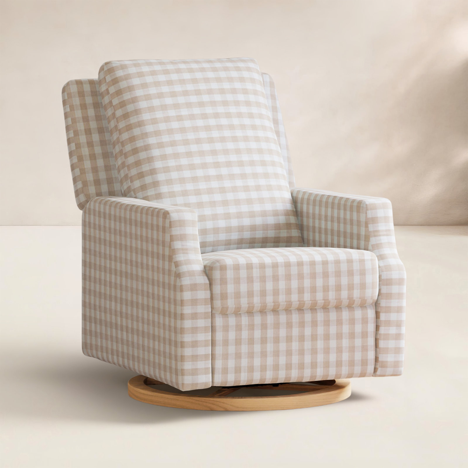 Crewe Swivel Glider, Tan/White