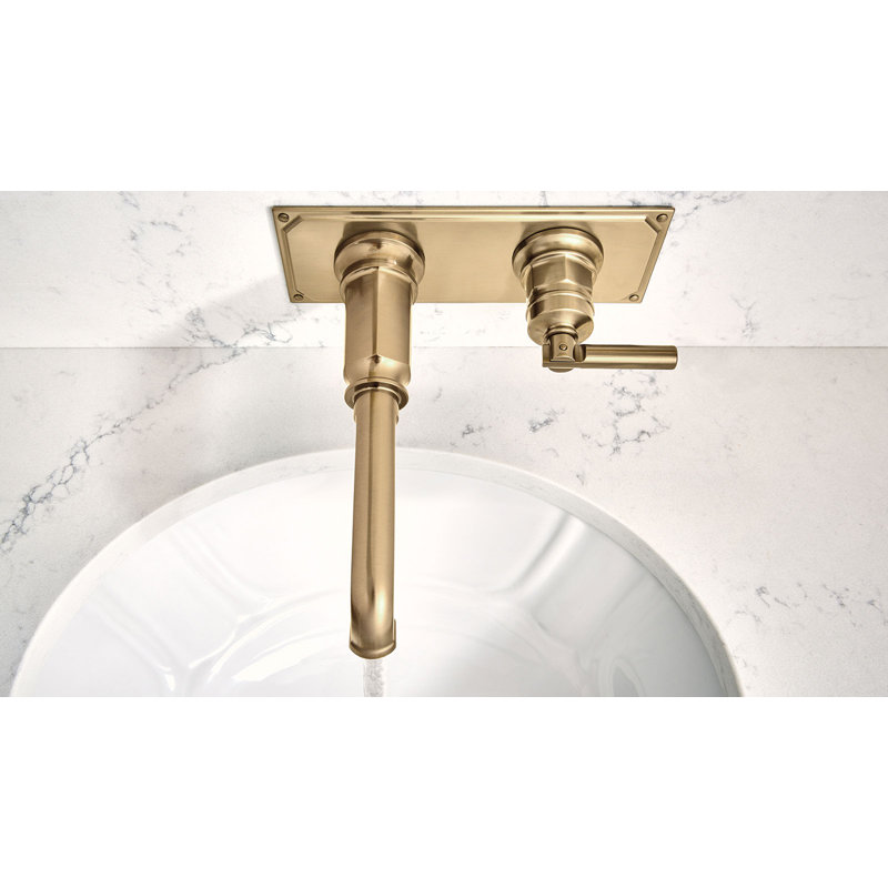 Invari®  Single-Handle Wall-Mount Lavatory Faucet - Less Handle 1.2 GPM, Luxe Gold, Lever
