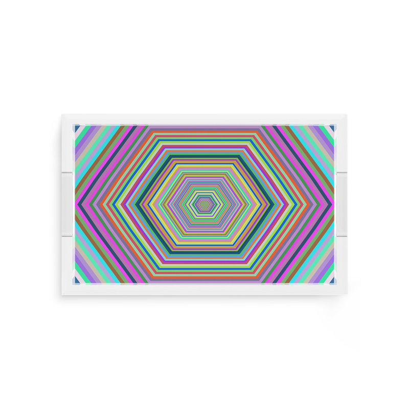 Plateau décoratif hexagonal en acrylique Dylan, L 12,5 po x P 7,75 po x H 2 po