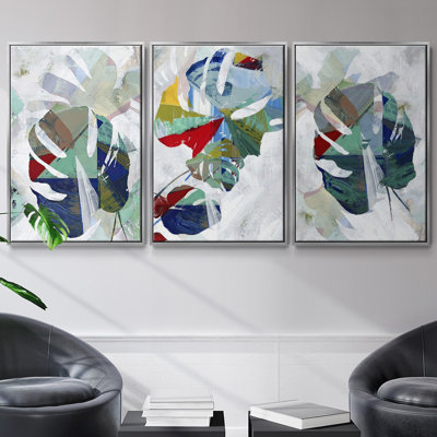 Angled Spaces I, ensemble de 3 pièces encadrées sur toile