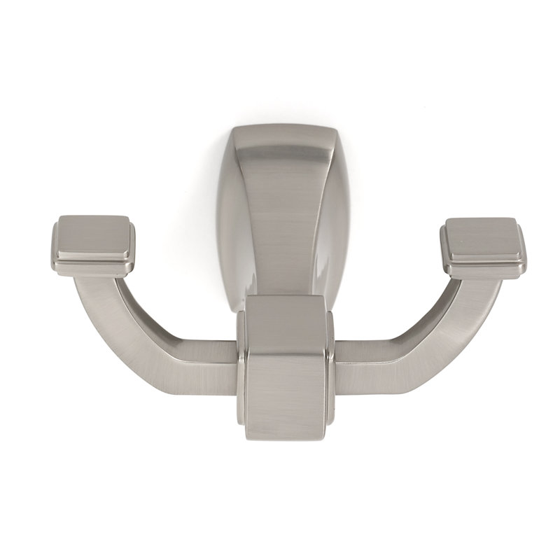 Wall Mounted Double Robe Hook, Satin Nickel