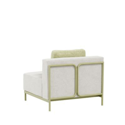 Duval Outdoor Lounge Chair, White Cushion/Green Frame