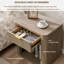Table de chevet cannelée avec tiroir, table de chevet moderne Mid-Century avec poignée en métal-121549876