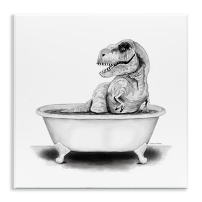 " Funny T-Rex Bathtub Washroom "