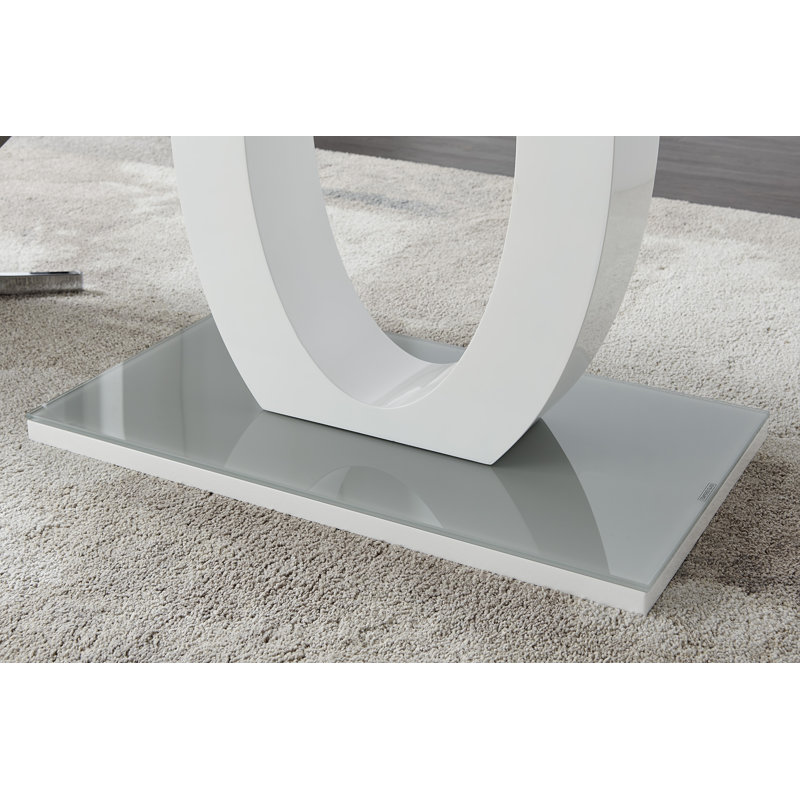 Scottsmoor Halo Rectangular Dining Table High Gloss - Modern Statement Design, H76 x L70 x W120cm