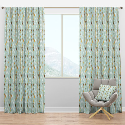 Golden Foliage I - Mid-Century Curtain - Velvet Room darkening - 1 panel