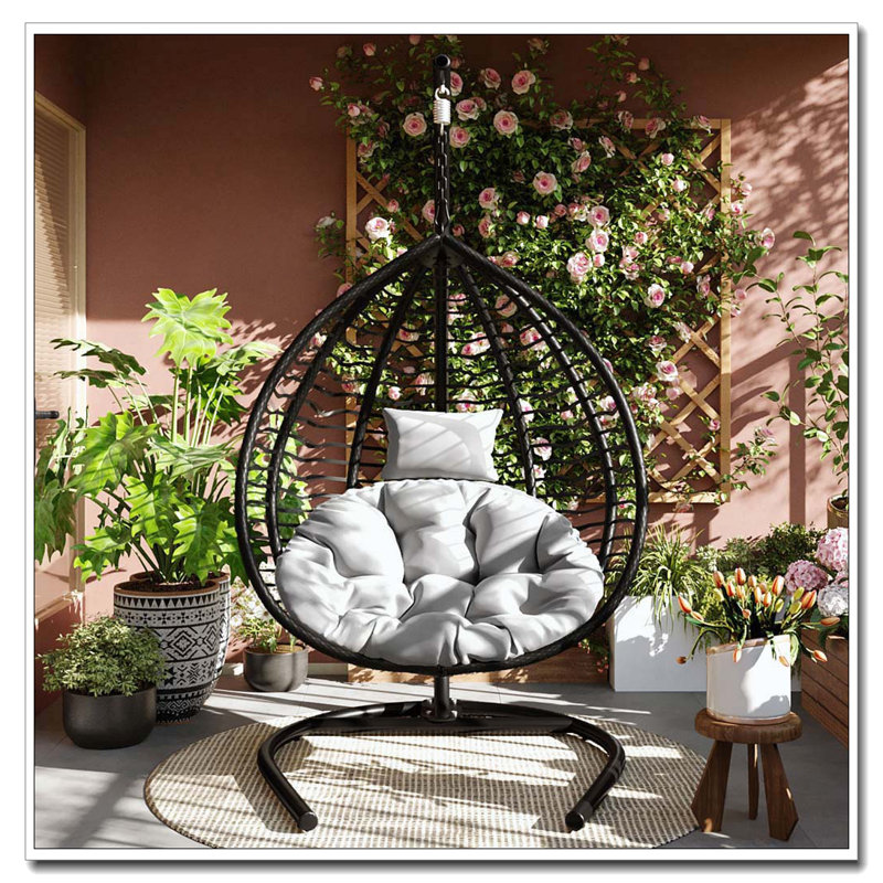 Coussin moelleux pliable Egg, Gris, Noir