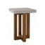 Table de bout en faux béton et finition noyer