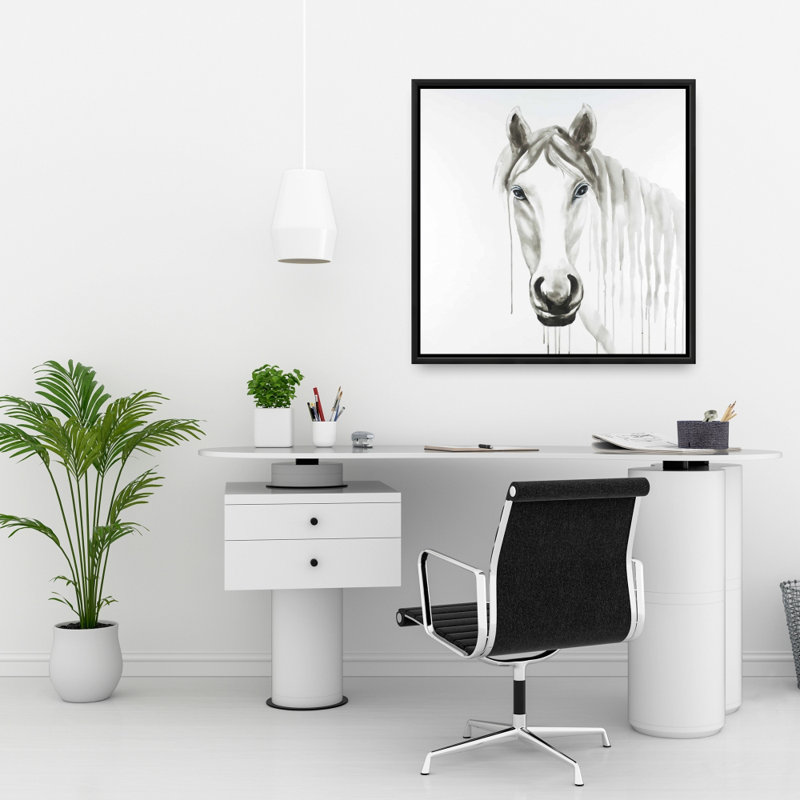 «Cheval blanc solitaire», H 24 po x l 24 po