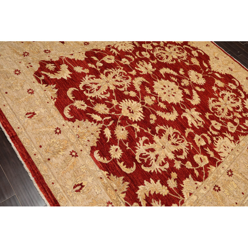 Ivory Hand-Knotted Wool Oriental 8' x 10' Rug