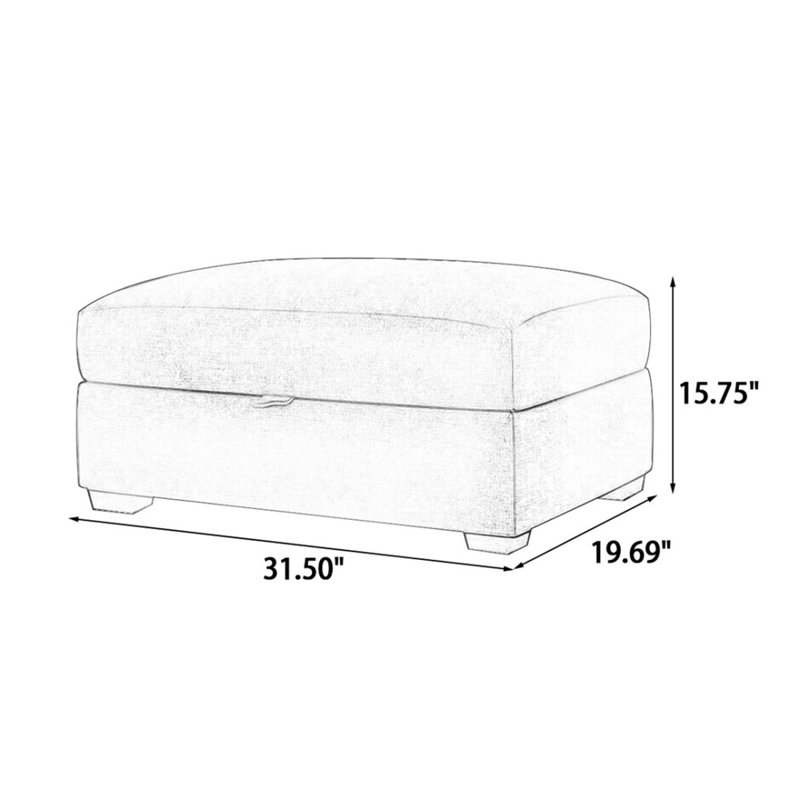 Banc rembourré gris foncé, Gris foncé