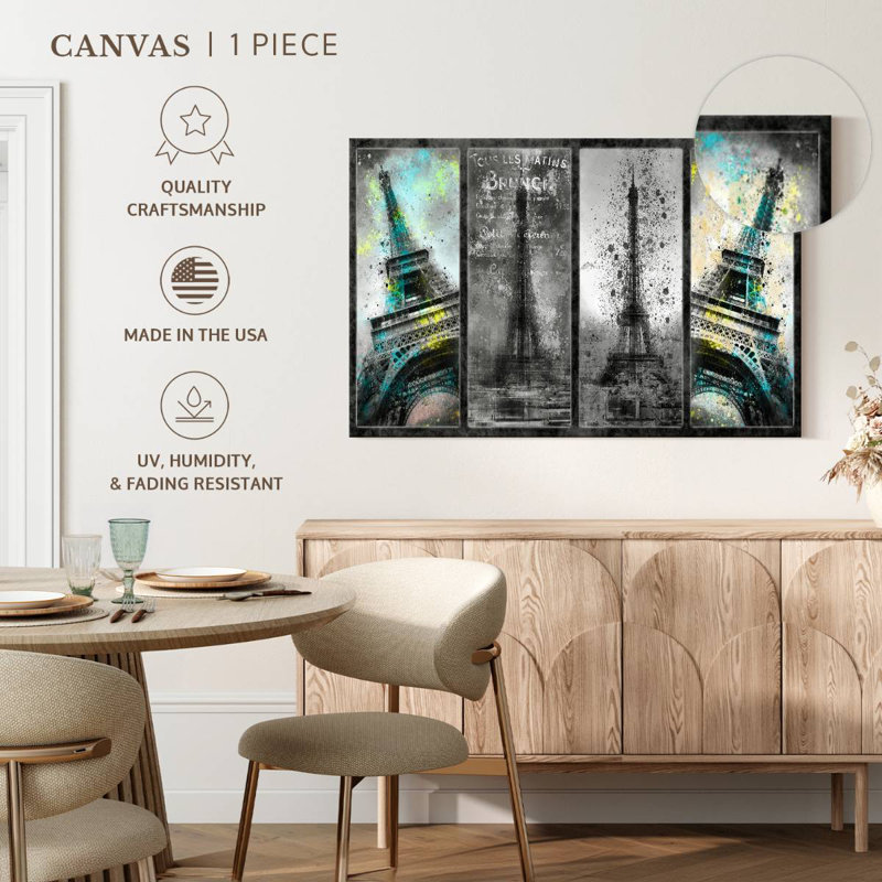 Ravi Eiffel Tower Collage, 34" H x 51" W
