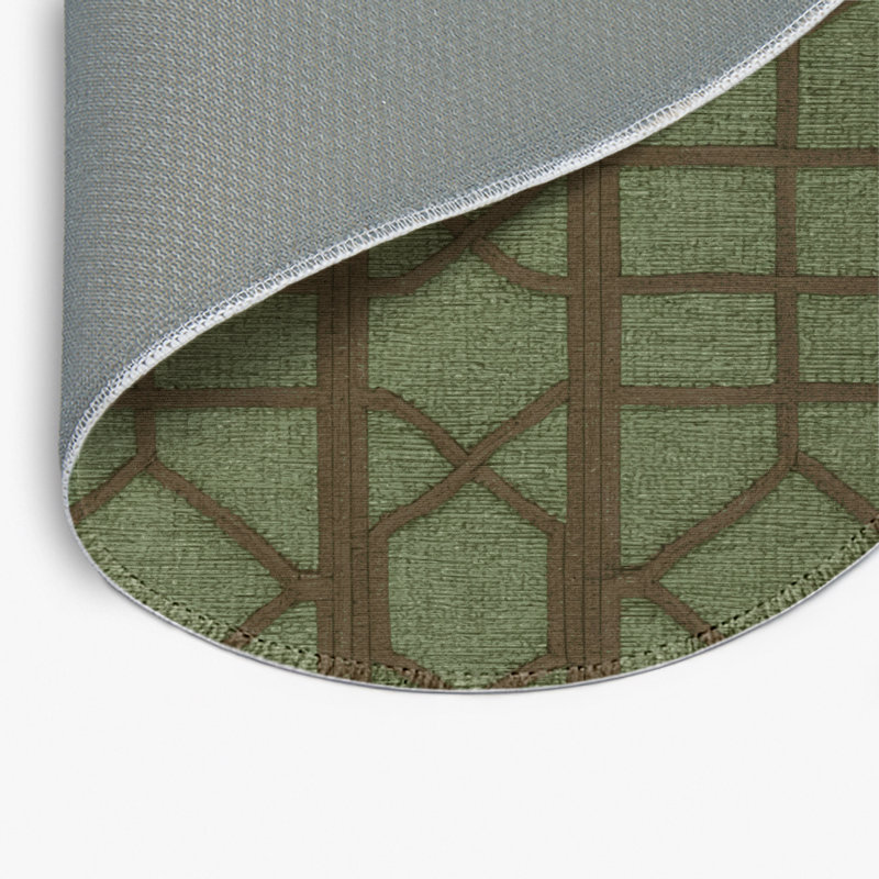 Trellis Brown Indoor and Outdoor Area Rug, Round 5'