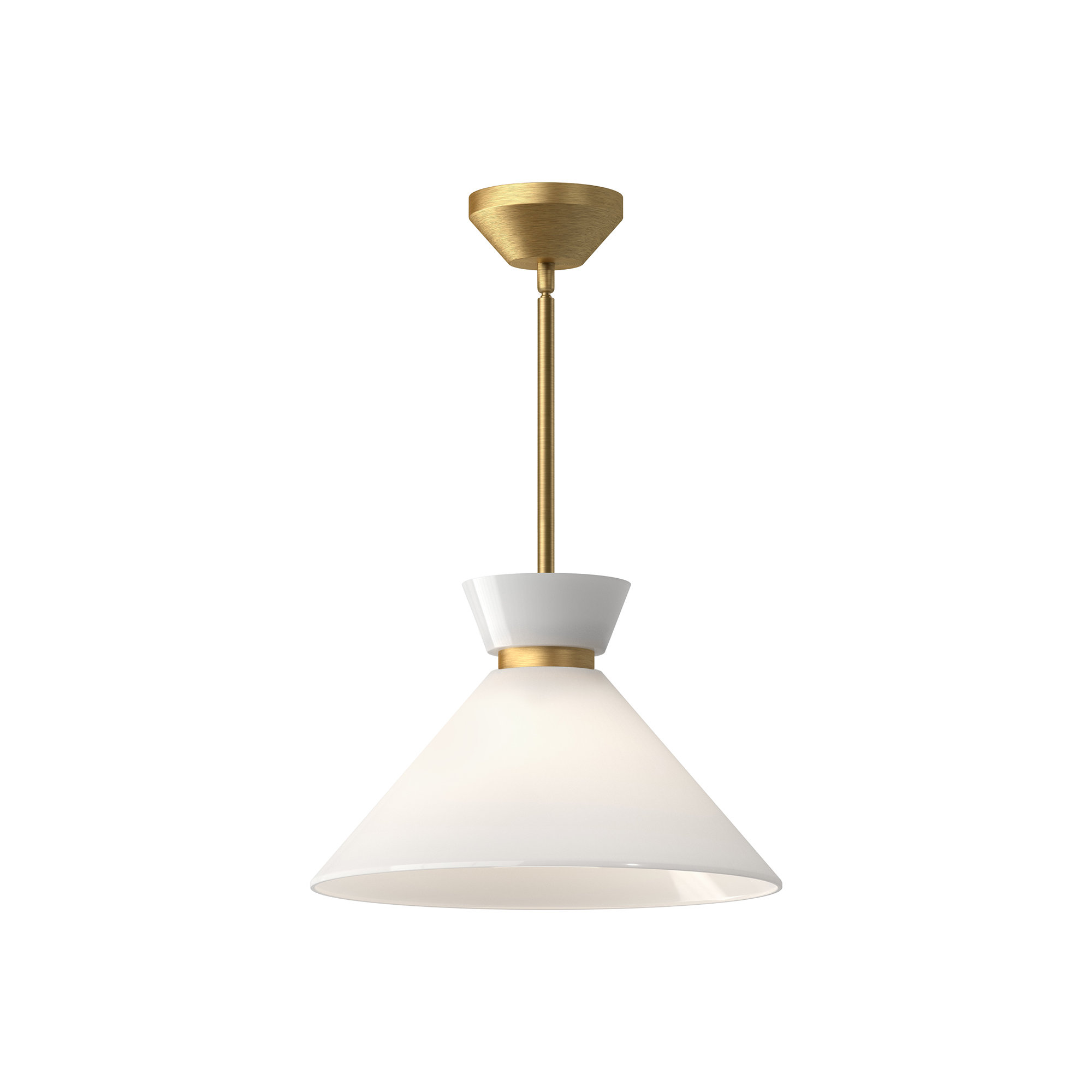 Rafaella Single Light Glass Pendant, 9" H x 14.125" W x 14.125" D, Brushed Gold