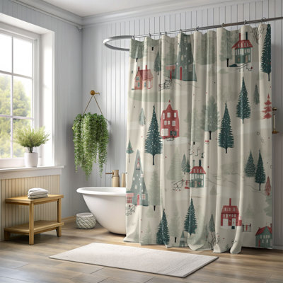 Old Noel - Rideau de douche Premium