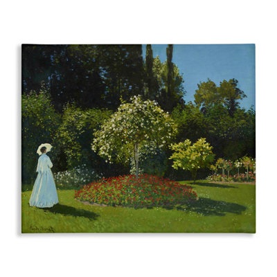 Art mural classique sur toile, "Monet Lady in Garden" par one1000paintings